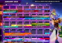 Расписание событий на Январь 2025