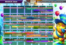 Расписание событий на Март 2025