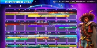 Расписание событий (Ноябрь 2026)